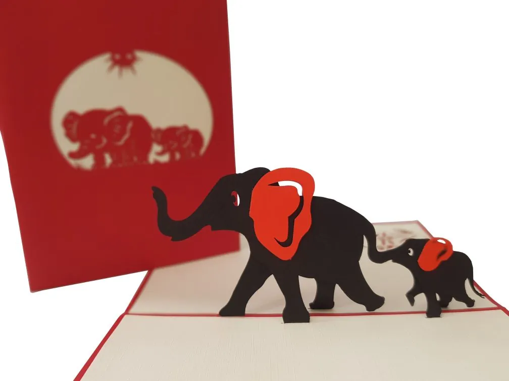 Elephant Pop Up Card Coza Card Unique Gift Greeting Cards