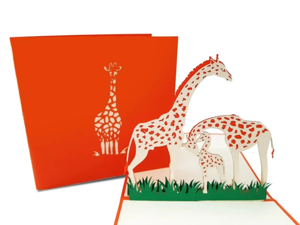 Giraffe Pop Up Cards Coza Card Unique Gift Greeting Cards