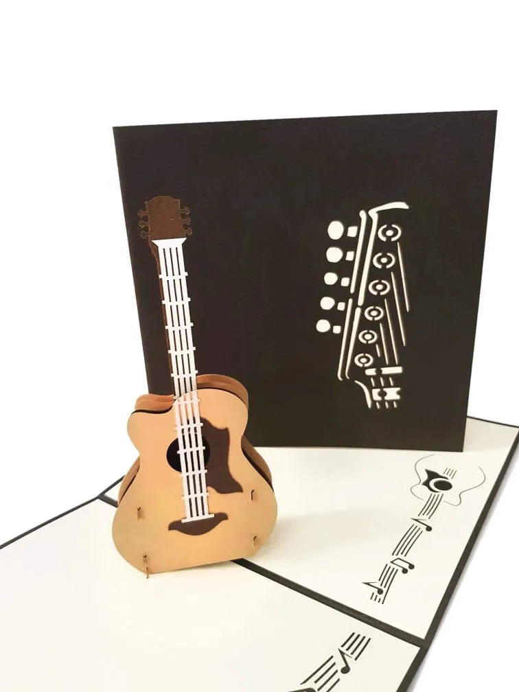 Guitar Pop Up Cards Coza Card Unique Gift Greeting Cards