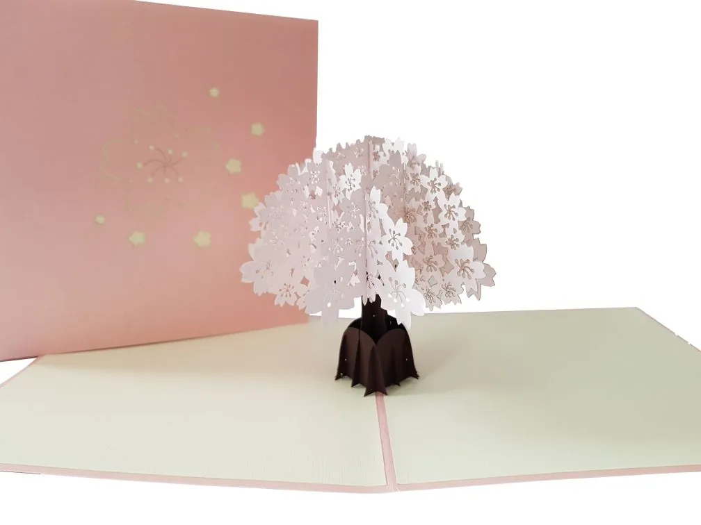 Pop Up Cards Coza Card Tree Pink Unique Gift Greeting Cards
