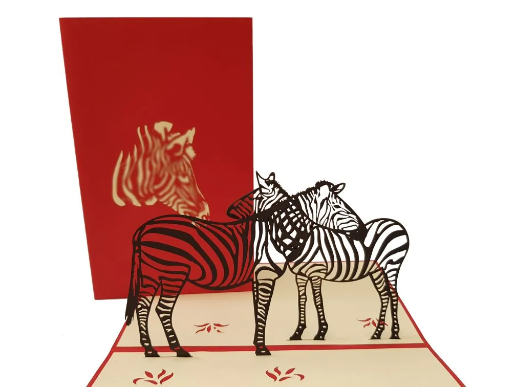 Zebra Pop Up Card Coza Card Unique Gift Greeting Cards