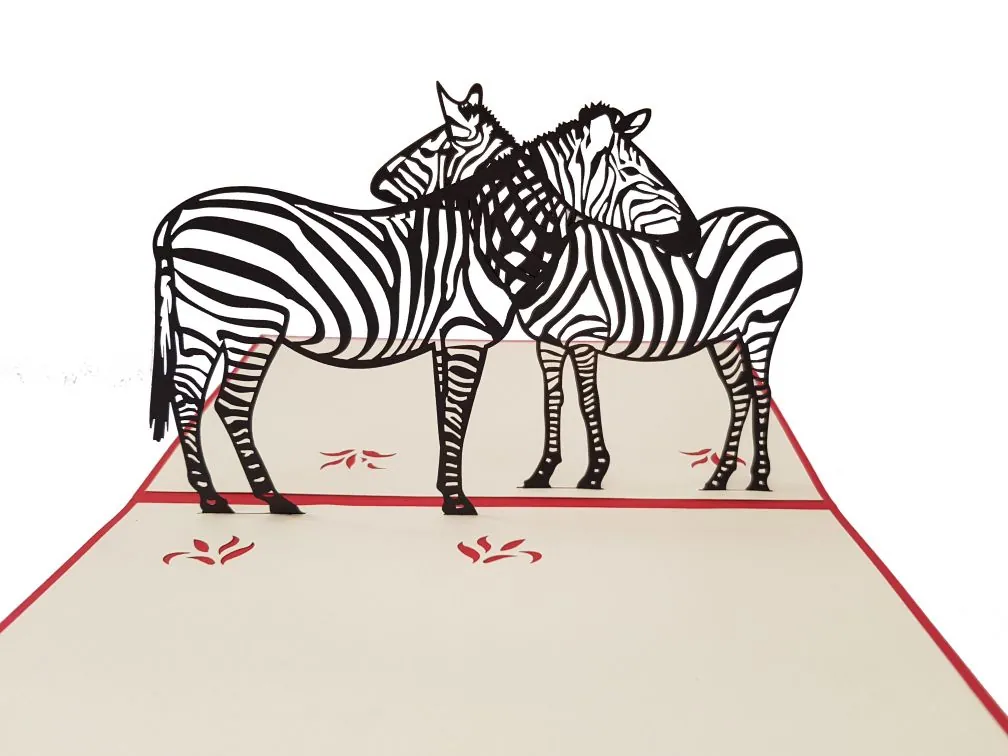 Zebras 3D pop up card